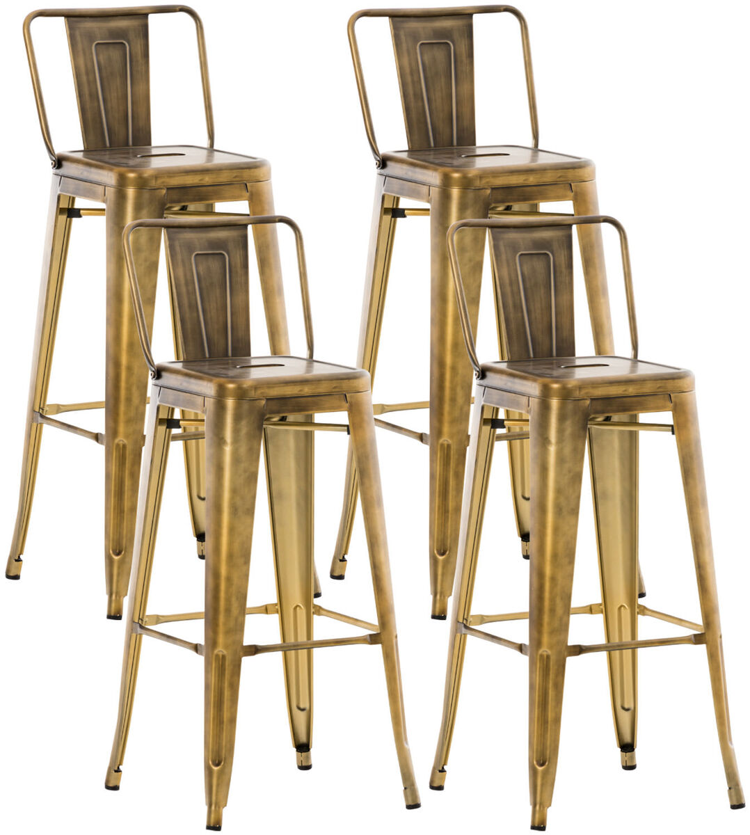 Set de 4 taburetes mason metálicos 43x44x96 cm