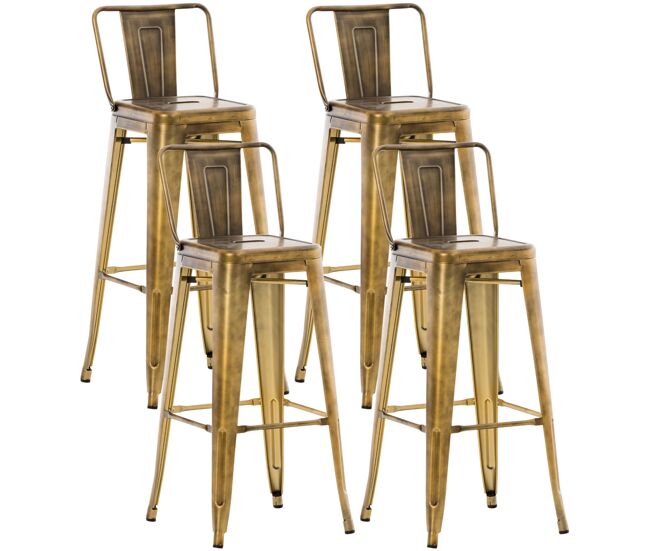 Set de 4 taburetes mason metálicos 43x44x96 cm
