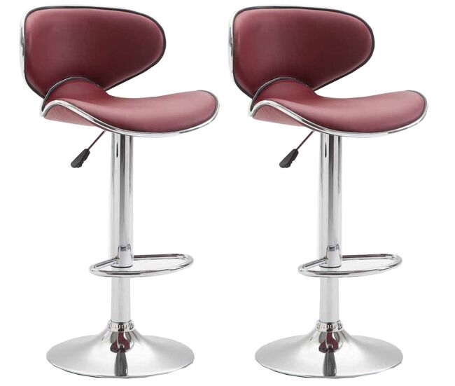 Set de 2 taburetes las vegas tapizado en cuero sintético 49x46x88-108 cm