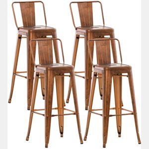 Juego de 4 taburetes de bar Mason Metal Cobre 43X44X96 cm