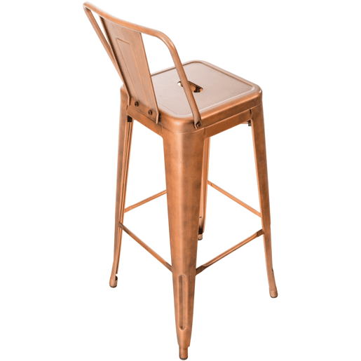 Juego de 4 taburetes de bar Mason Metal Cobre 43X44X96 cm