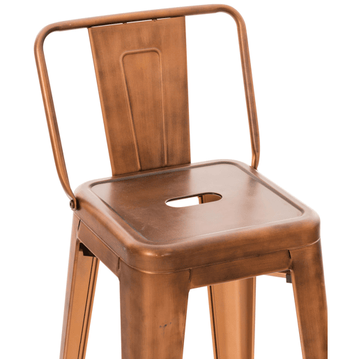 Juego de 4 taburetes de bar Mason Metal Cobre 43X44X96 cm