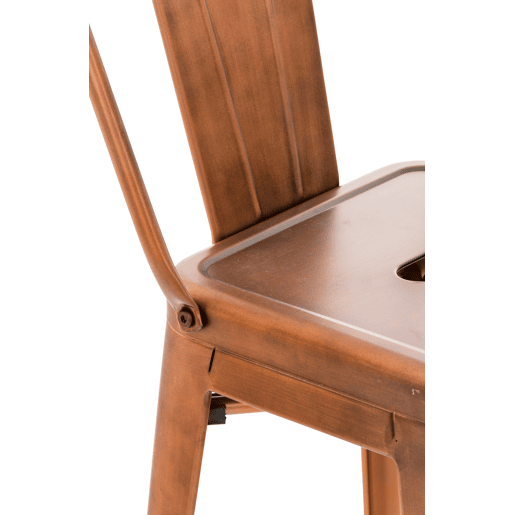 Juego de 4 taburetes de bar Mason Metal Cobre 43X44X96 cm