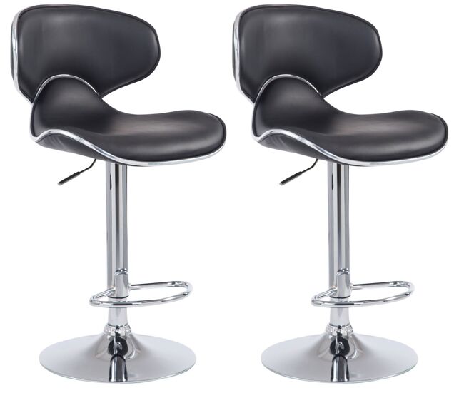 Set de 2 taburetes las vegas tapizado en cuero sintético 49x46x88-108 cm