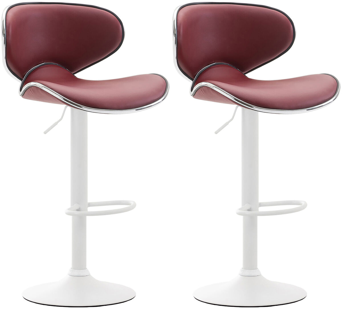 Set de 2 taburetes las vegas tapizado en cuero sintético 49x46x88-108 cm