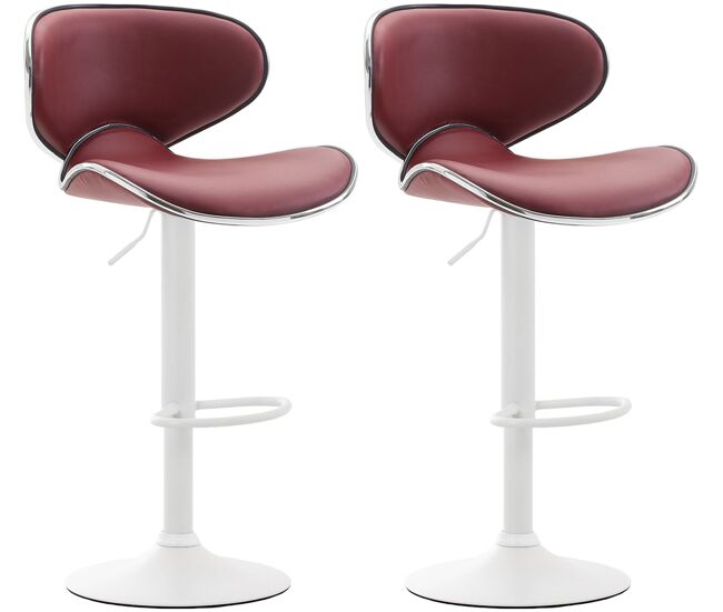 Set de 2 taburetes las vegas tapizado en cuero sintético 49x46x88-108 cm