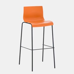 Taburete de Bar Hover de Plástico Base de 4 Patas Naranja 48X43X100 cm