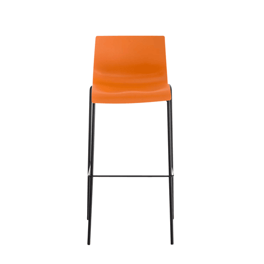 Taburete de Bar Hover de Plástico Base de 4 Patas Naranja 48X43X100 cm