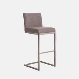 Taburete de Bar Paros Tapizado de Tela Gris 48X42X104 cm