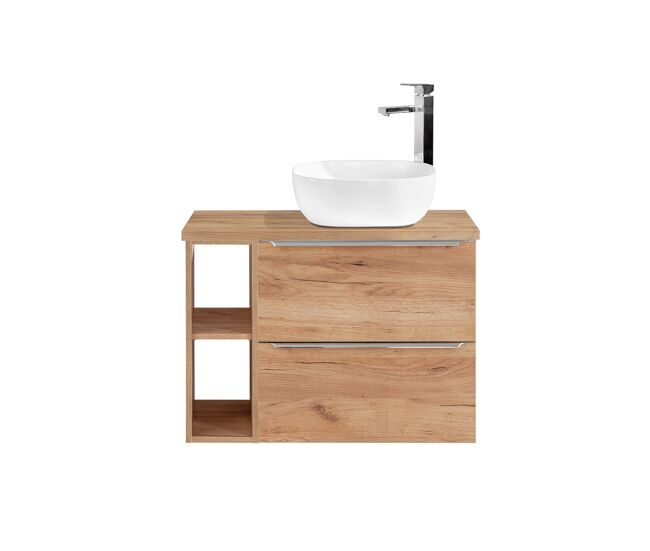Mueble lavabo individual 80 cm 2 nichos april madera