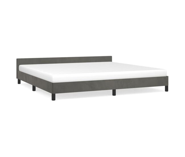 Estructura cama con cabecero terciopelo gris oscuro 200x200 cm