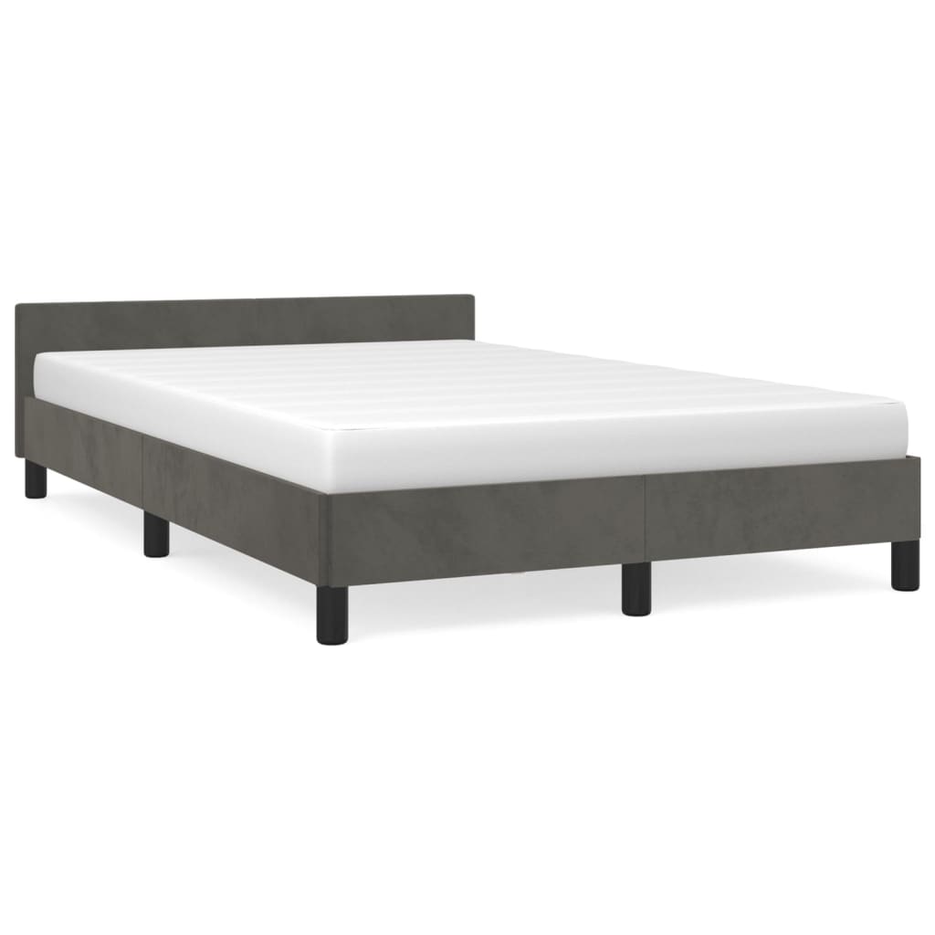 estructura cama con cabecero terciopelo gris oscuro 120x200 cm