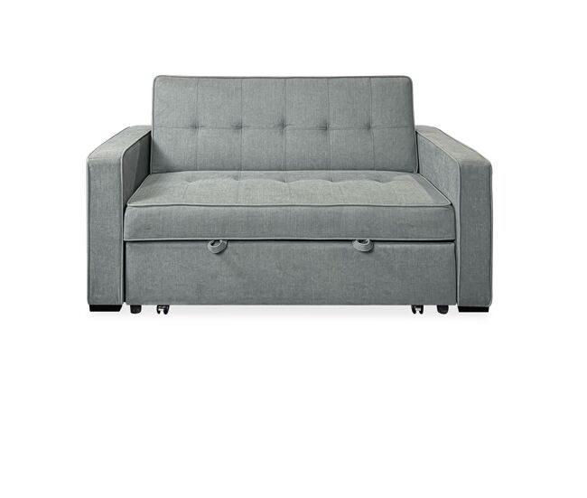 Sofá Cama de 2 Plazas modelo Vienna con Reposabrazos, Gris, Diseño Moderno, Práctico y Funcional