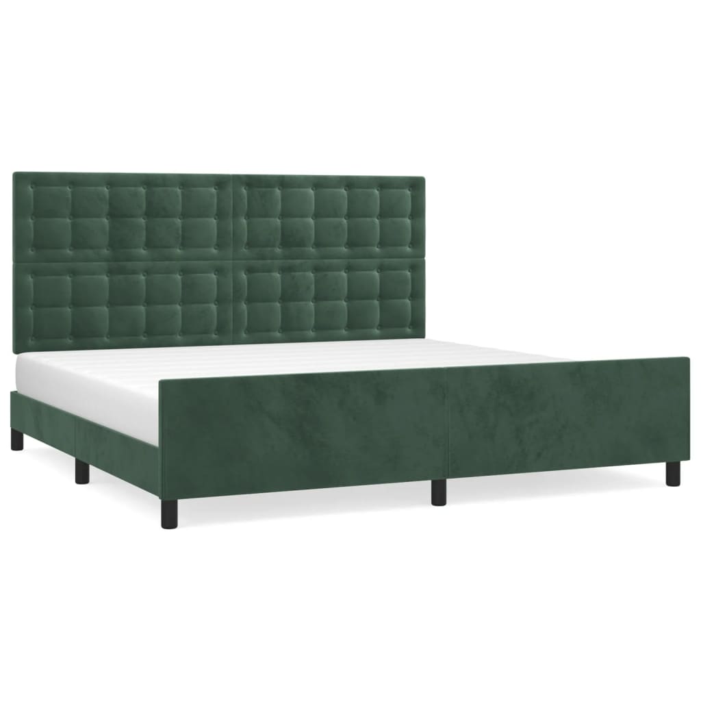 Estructura de cama con cabecero Botones 200x200 Verde