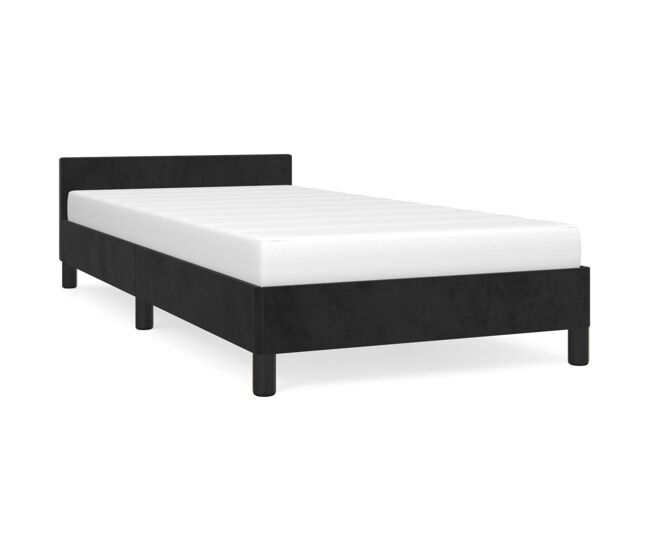 Estructura de cama con cabecero de terciopelo negro 100x200 cm