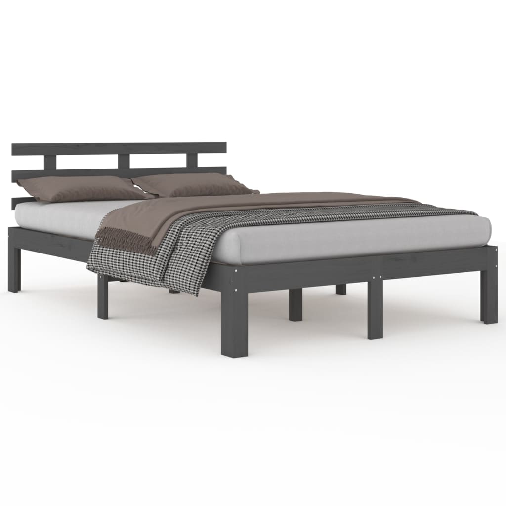 Estructura de cama madera maciza gris 200x200 cm