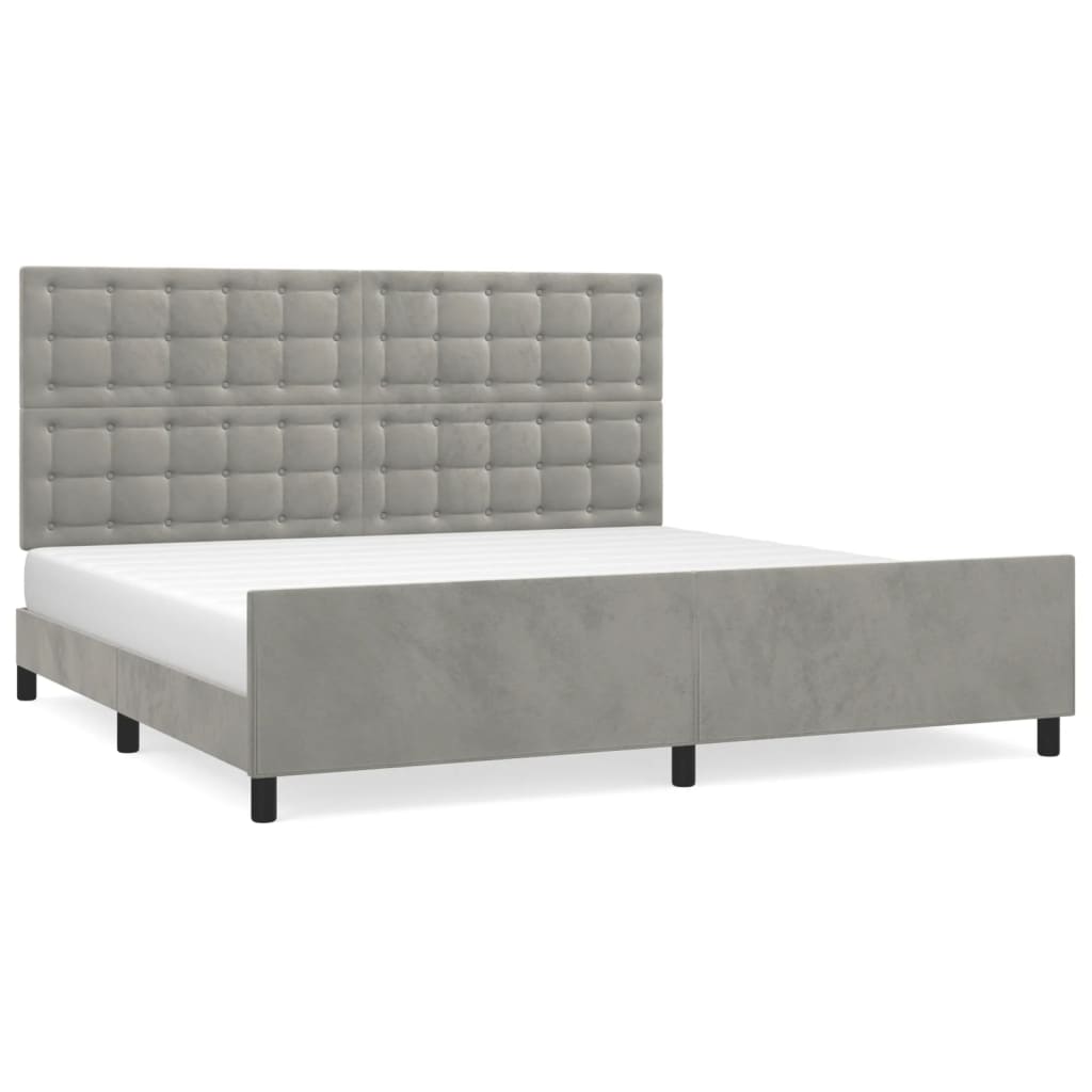 Estructura de cama con cabecero Botones 200x200 Gris Claro