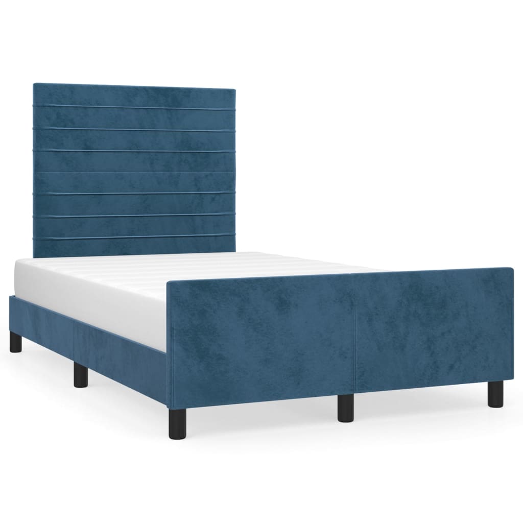 Estructura de cama con cabecero Rayas horizontales 120x200 Azul
