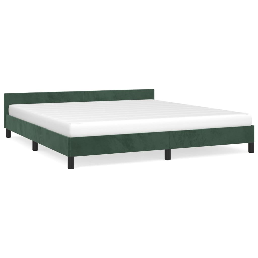 estructura cama con cabecero terciopelo verde oscuro 180x200 cm