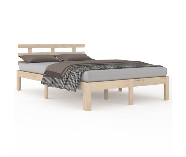 Estructura de cama madera maciza 200x200 cm
