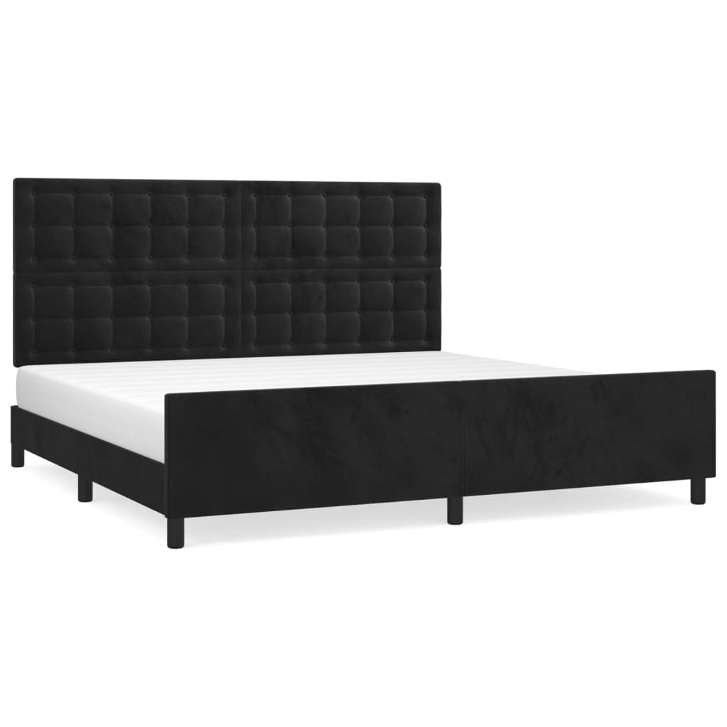 Estructura de cama con cabecero Botones 200x200 Negro
