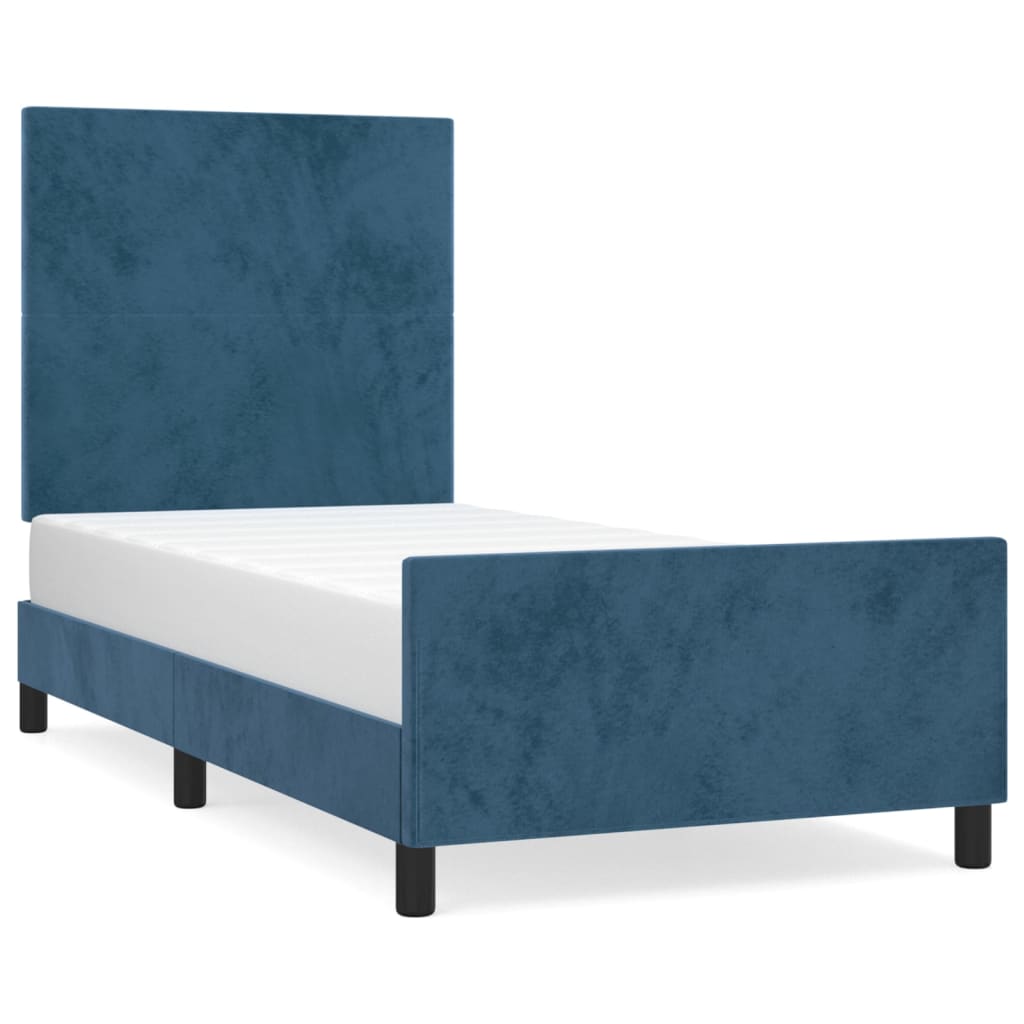 Estructura de cama con cabecero Diseño plano 80x200 Azul