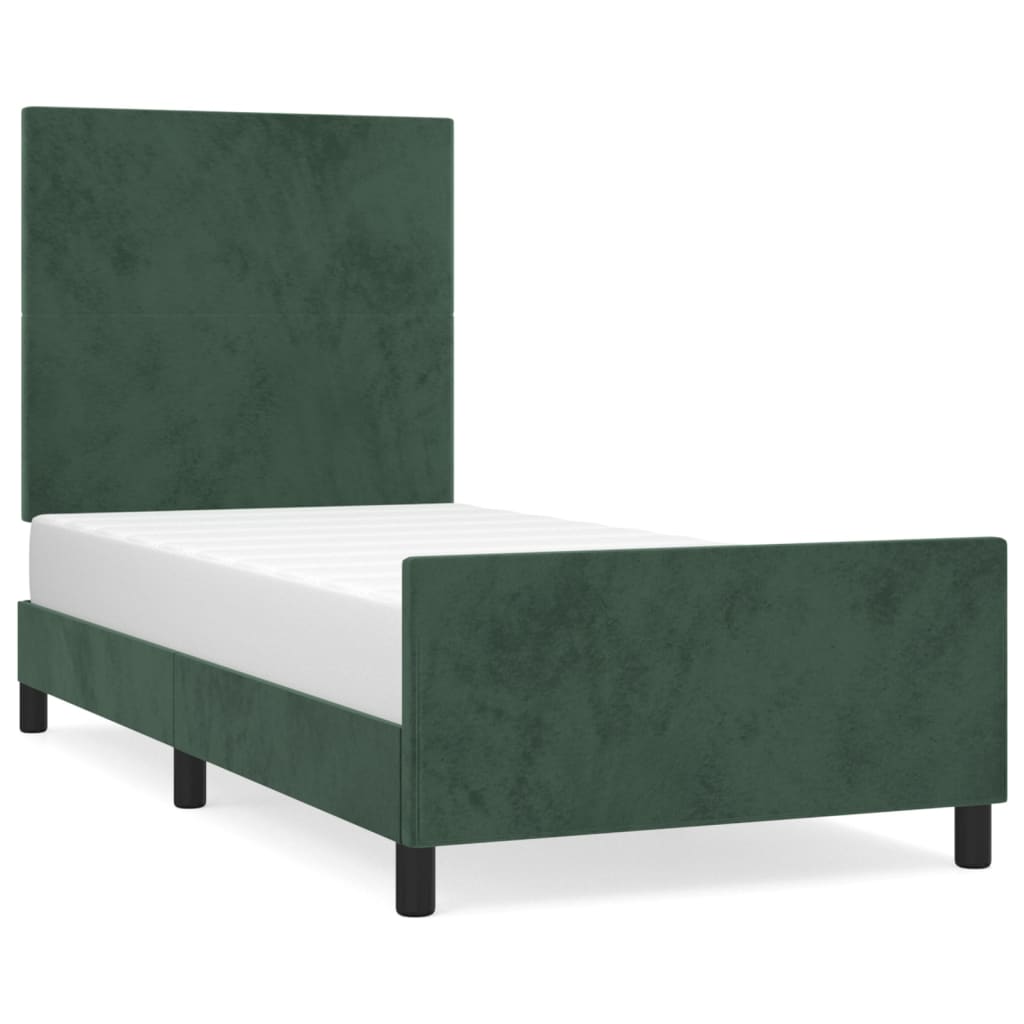 Estructura de cama con cabecero Diseño plano 80x200 Verde