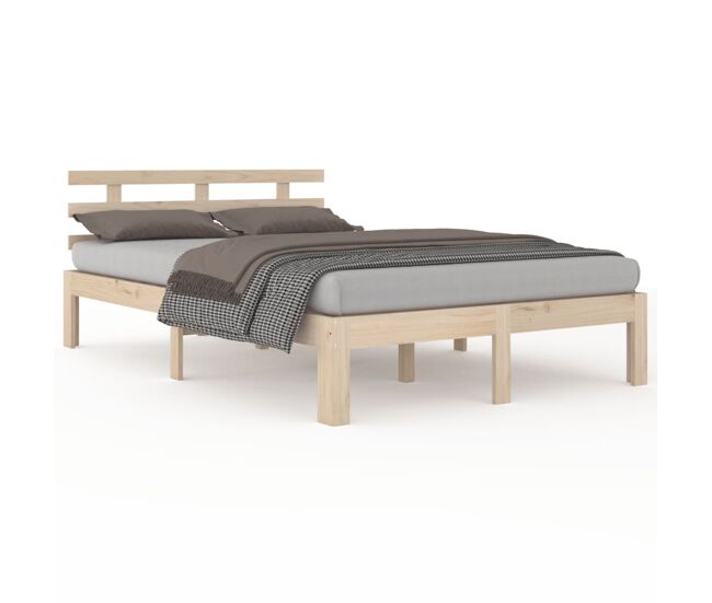 Estructura de cama madera maciza 120x200 cm