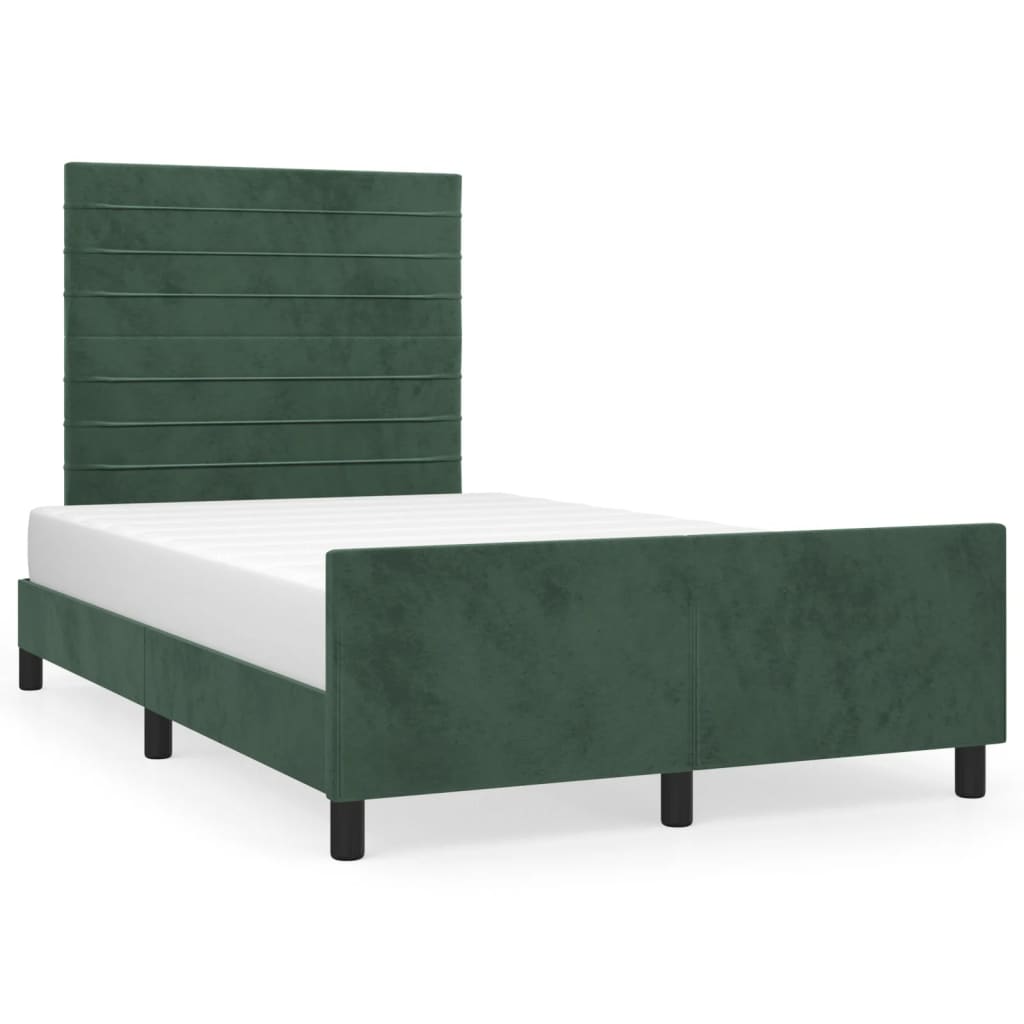 Estructura de cama con cabecero Rayas horizontales 120x200 Verde