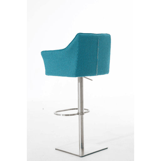 Taburete de bar Damaso con tapizado de tela Turquesa 45X64X88 cm
