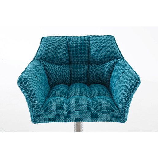 Taburete de bar Damaso con tapizado de tela Turquesa 45X64X88 cm