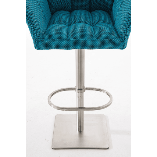 Taburete de bar Damaso con tapizado de tela Turquesa 45X64X88 cm