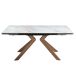 ANGEL CERDA Mesa comedor extensible rectangular mármol porcelánico y acero efecto nogal 260x90 ANGEL CERDA Mesa comedor extensible rectangular mármol porcelánico y acero efecto nogal 260x90 Nogal