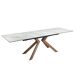 ANGEL CERDA Mesa comedor extensible rectangular mármol porcelánico y acero efecto nogal 260x90 ANGEL CERDA Mesa comedor extensible rectangular mármol porcelánico y acero efecto nogal 260x90 Nogal