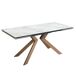 ANGEL CERDA Mesa comedor extensible rectangular mármol porcelánico y acero efecto nogal 260x90 ANGEL CERDA Mesa comedor extensible rectangular mármol porcelánico y acero efecto nogal 260x90 Nogal