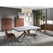 ANGEL CERDA Mesa comedor extensible rectangular mármol porcelánico y acero efecto nogal 260x90 ANGEL CERDA Mesa comedor extensible rectangular mármol porcelánico y acero efecto nogal 260x90 Nogal