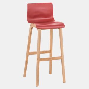 Taburete de bar Hover estructura de plástico base de cuatro patas Natura Madera Rojo 46X41X102 cm