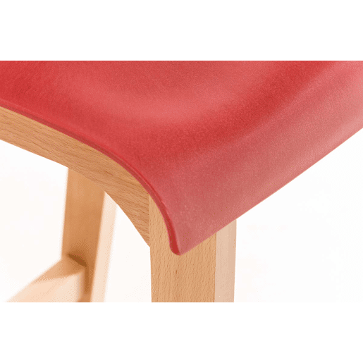 Taburete de bar Hover estructura de plástico base de cuatro patas Natura Madera Rojo 46X41X102 cm