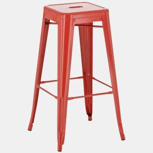Taburete de bar Joshua Metal Rojo 43X43X76 cm