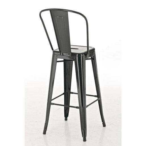 Taburete Industrial Aiden Metal Negro 52X44X115 cm