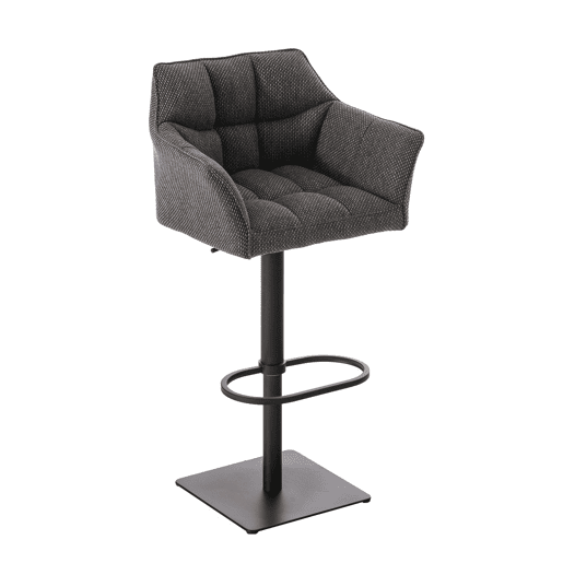 Taburete de bar Damaso con tapizado de tela Gris titanio 45X64X88 cm