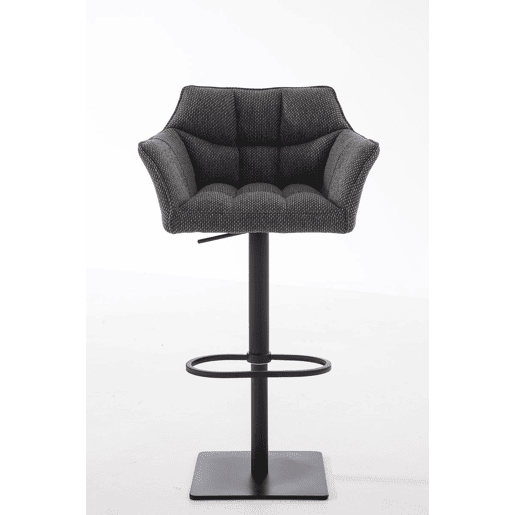 Taburete de bar Damaso con tapizado de tela Gris titanio 45X64X88 cm