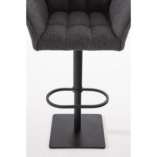 Taburete de bar Damaso con tapizado de tela Gris titanio 45X64X88 cm