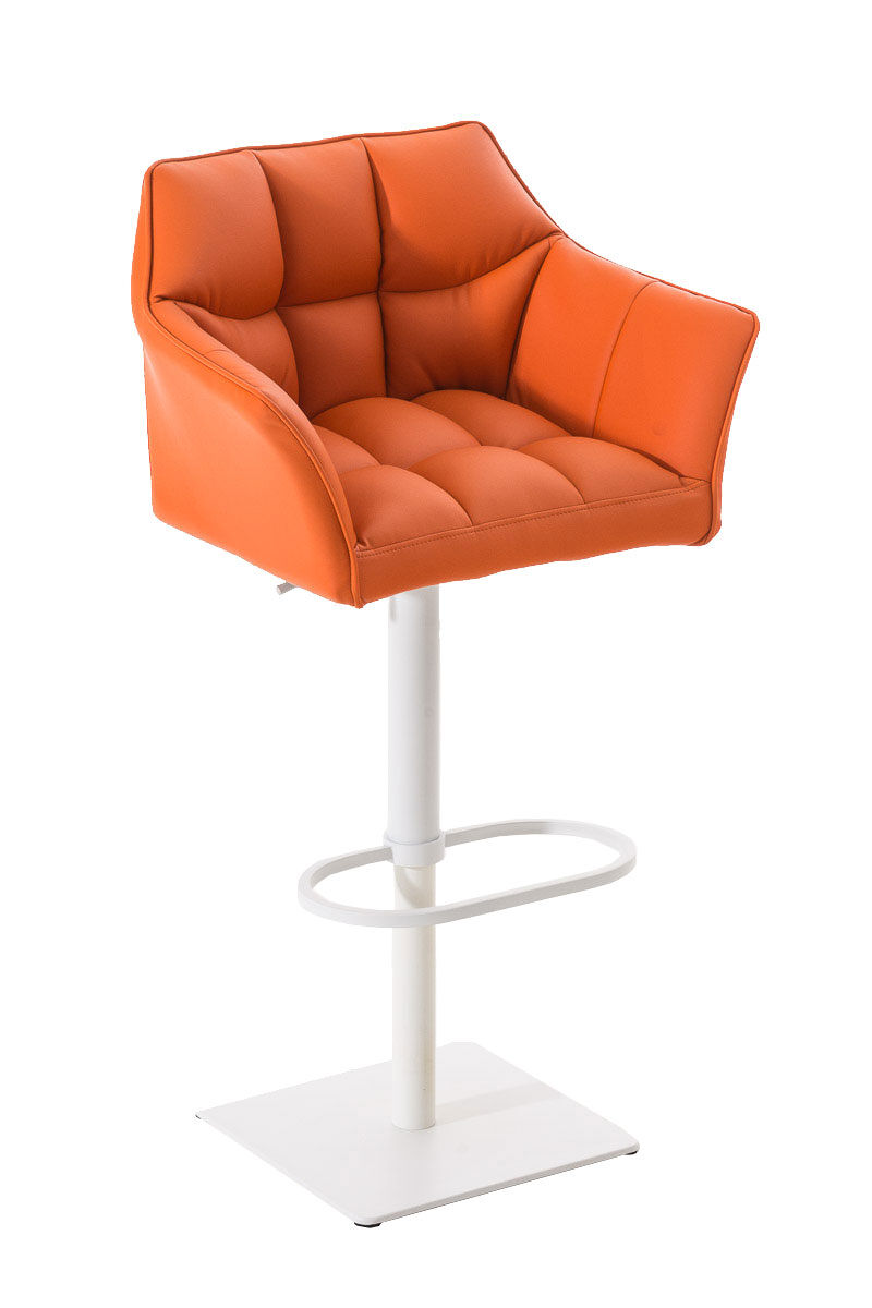 Taburete de bar damaso tapizado en cuero sintético 45x64x88-113 cm