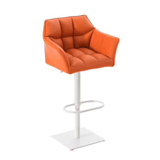 Taburete de bar Damaso con tapizado de polipiel Simil cuero Naranja 45X64X88 cm