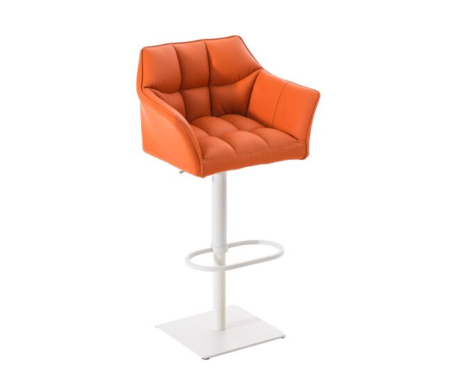 Taburete de bar damaso tapizado en cuero sintético 45x64x88-113 cm