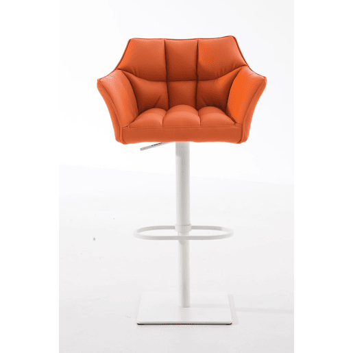 Taburete de bar Damaso con tapizado de polipiel Simil cuero Naranja 45X64X88 cm