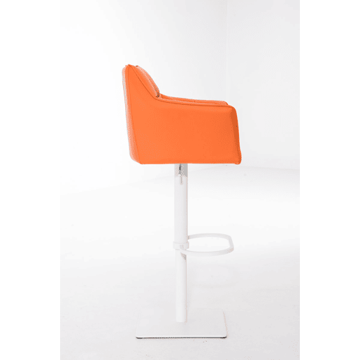 Taburete de bar Damaso con tapizado de polipiel Simil cuero Naranja 45X64X88 cm