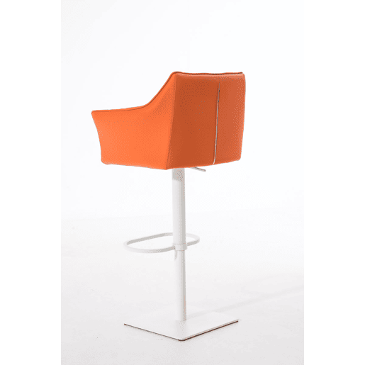 Taburete de bar Damaso con tapizado de polipiel Simil cuero Naranja 45X64X88 cm