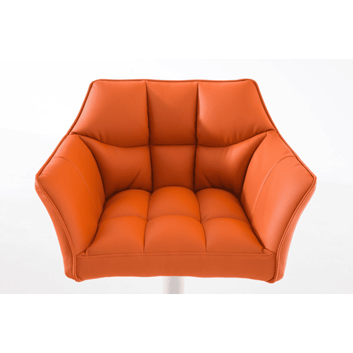 Taburete de bar Damaso con tapizado de polipiel Simil cuero Naranja 45X64X88 cm